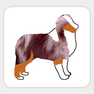 miniature american shepherd red merle silhouette Sticker